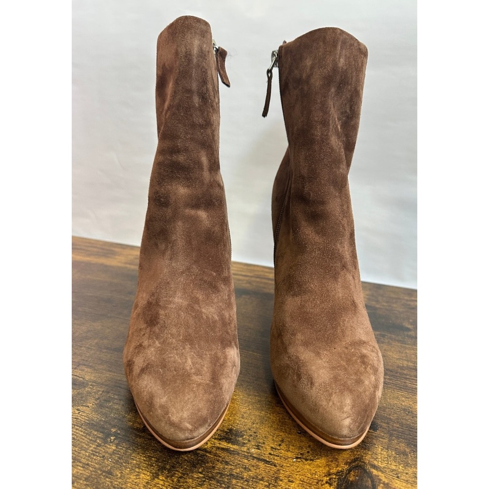 Nine West Brown Heeled Boots High Stiletto Heels Leather Suede Texture Size 11 M - Picture 14 of 15